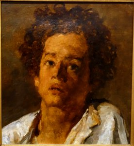 Head of a boy, by Miguel Angelo Lupi, oil on paper - Museu Nacional de Soares dos Reis - Porto, Portugal - DSC00678 photo