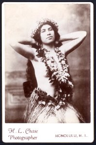 Hawaiian hula girl, photograph by Henry L. Chase, c. 1880s photo