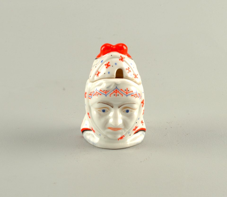 Head of Old Woman Mustard Pot And Lid, 1918 (CH 18633161)