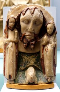 Head of St. John on a platter, England, Nottingham, late 15th century, alabaster with polychrome - Cinquantenaire Museum - Brussels, Belgium - DSC08568 photo