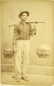 Hawaiian poi dealer, photograph by Menzies Dickson