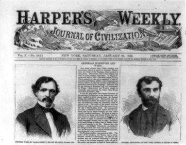 Head-and-shoulders portrait of General Ward of Massachusetts, killed in China, October 1862; and head-and-shoulders portrait of General Burgevine, of New York, recently killed in China LCCN96511209