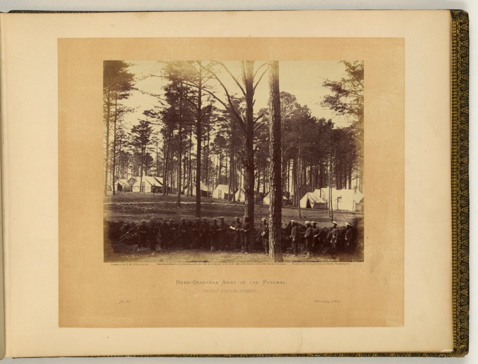 Head-quarters, Army of the Potomac, Brandy Station, Virginia - negative by T.H. O'Sullivan, positive by A. Gardner. LCCN2007682519
