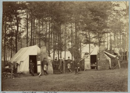 Headquarters Army of Potomac - Brandy Station, Va. April 1864. Quarters of Provost Marshal Department. Capt. H. P. Clinton. Capt. J. R. Coxe LCCN2012648446