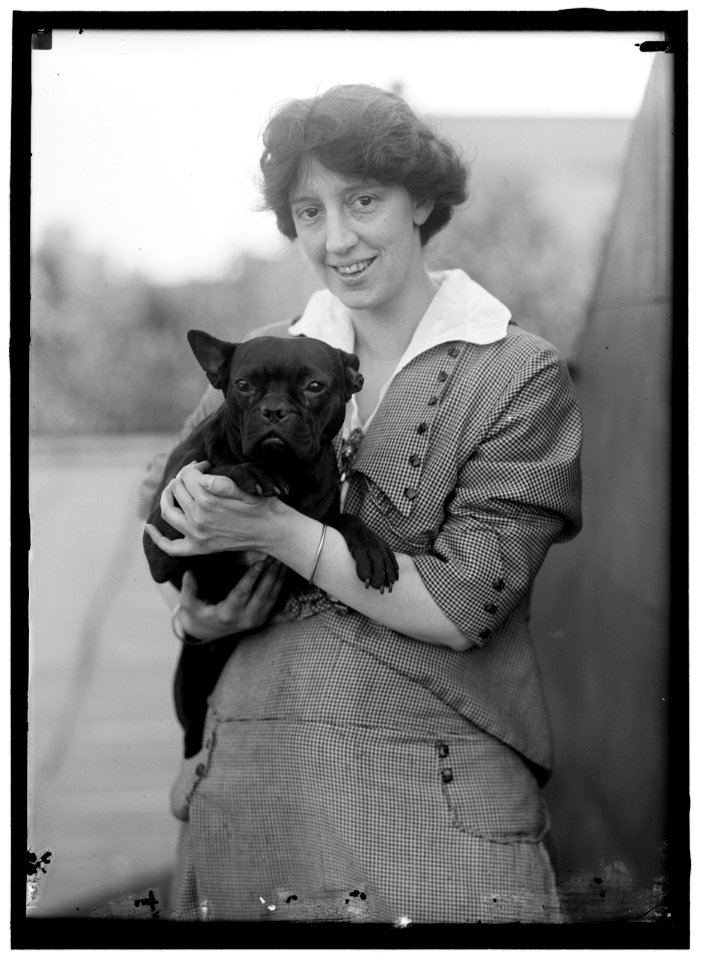 Hazel MacKaye and dog by Harris & Ewing - Original