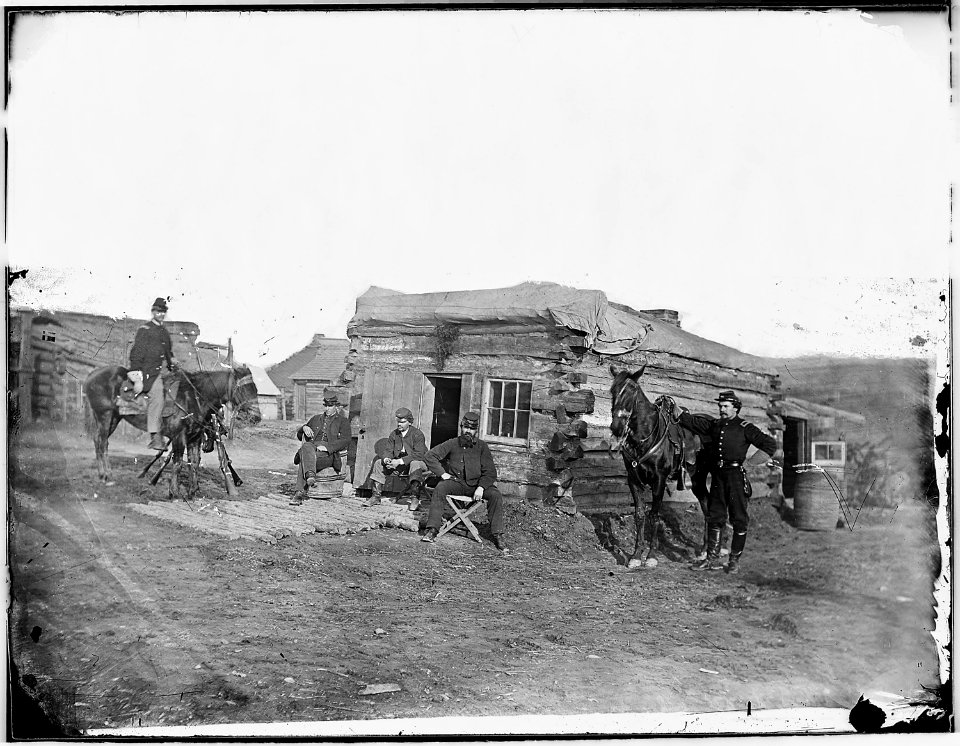 Headquarters of company F, 11th R.I. Infantry, Miners Hill, Va. - NARA - 524686