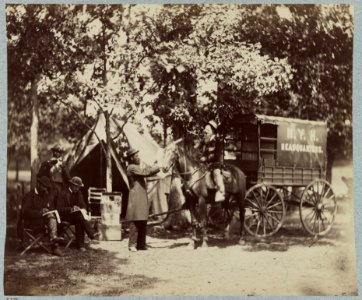 Headquarters of New York Herald, in the field - Bealton (i.e. Bealeton), Va., August 1863 LCCN2012649233