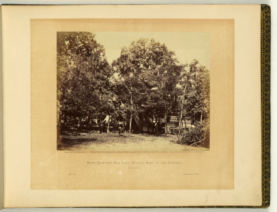 Headquarters, New York Herald, Army of the Potomac, Bealton - negative by T.H. O'Sullivan, positive by A. Gardner. LCCN2007682515