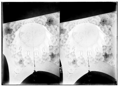 Hebron and surroundings. Dome of Jaouliyeh Mosque. Looking up at the stalactite ornamentation LOC matpc.02637