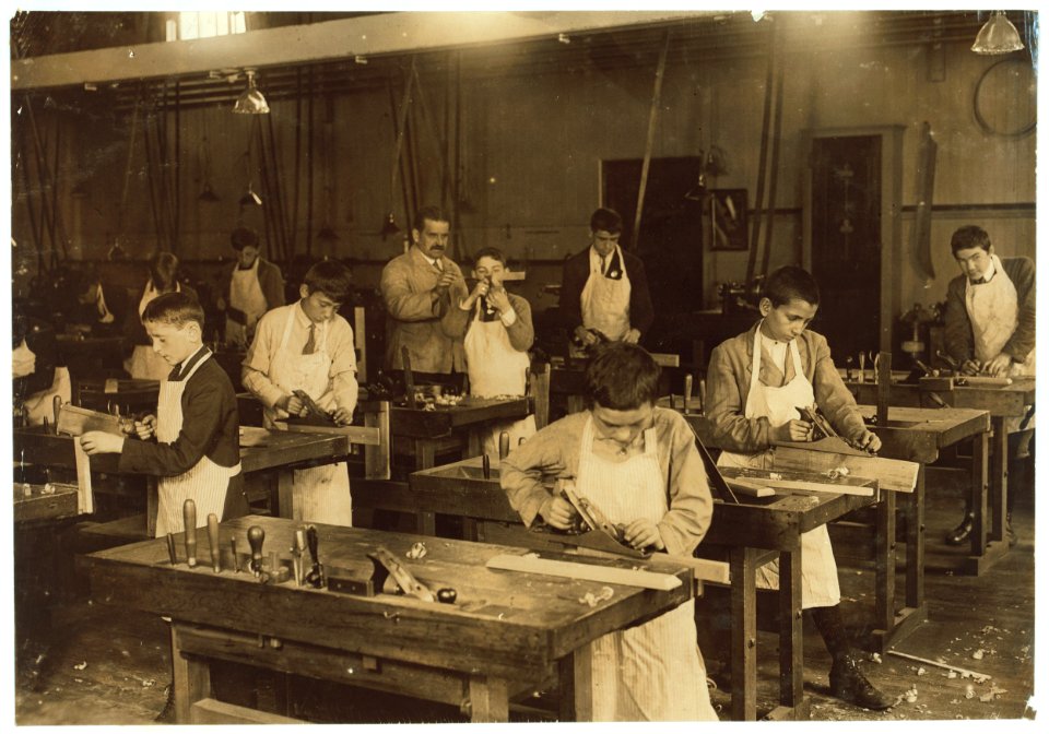 Headed for Industry. An Inducement to Remain in School Until Fit to go to Work. Boston 1915 Exhibit. LOC cph.3c04054