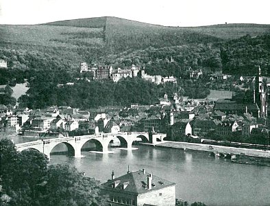 Heidelberg vom Philosophenweg (K Lange) 1896