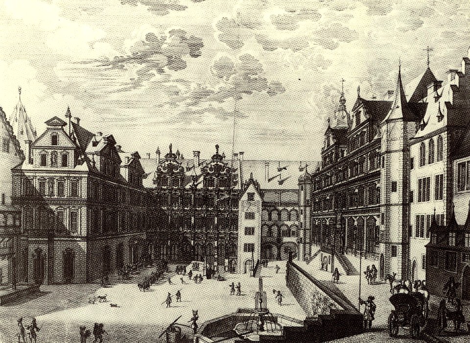 Heidelberger Schloss Innenhof um 1683 Johann Ulrich Kraus