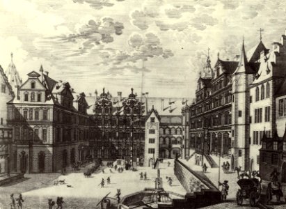 Heidelberger Schloss Innenhof um 1683 Johann Ulrich Kraus