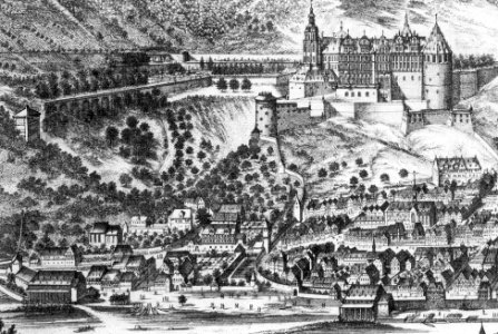 Heidelberger Schloss von Ulrich Kraus um 1683 (Ausschnitt)