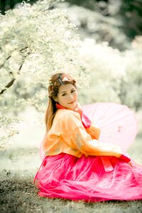 Hanbok asian woman photo