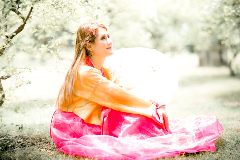 Hanbok asian woman