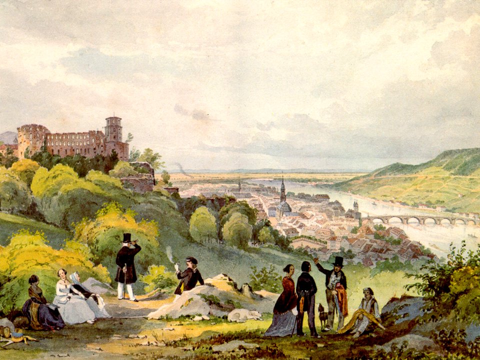 Heidelberger Schloss Alte Bruecke von Louis Hoffmeister ca 1820