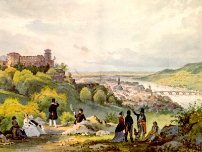 Heidelberger Schloss Alte Bruecke von Louis Hoffmeister ca 1820