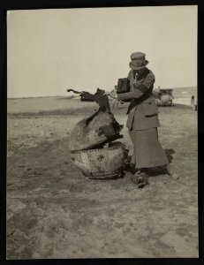 Helen Johns Kirtland at spent mine, probably near Ypres, Belgium LCCN2012646950