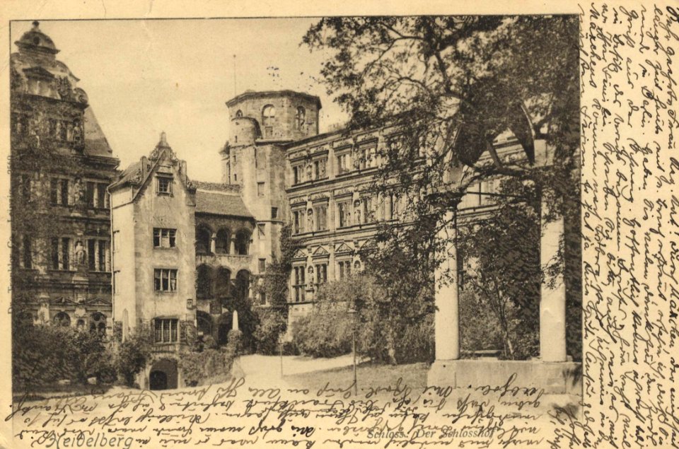 Heidelberg, Baden-Württemberg - Schlosshof (3) (Zeno Ansichtskarten)