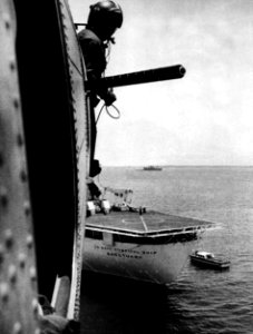 Helipoter approaches USS Sanctuary (AH-17) off Vietnam, in 1970