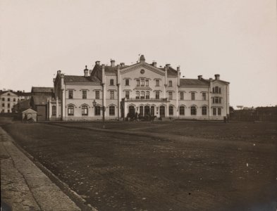 Helsingin rautatieasema ja rautatientori, arkkitehti C. A. Edelfelt, 1861 - G29920 - hkm.HKMS000005-km0000os7s