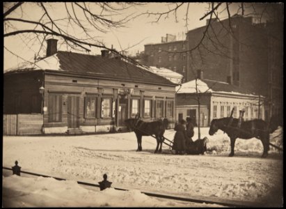 Helsinki 1890, Pohjoisesplanadi 31, 33. Mikonkatu 1. Runebergin esplanadi. Teatteriesplanadi. - G16093 - hkm.HKMS000005-km0000m86w