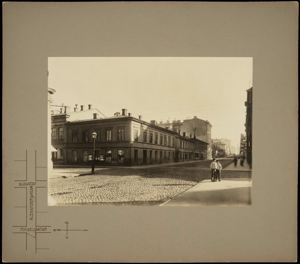 Helsinki 1897, Aleksanterinkatu 9, 11, 13. Mikonkatu 5. - G16168 - hkm.HKMS000005-km0000m8sw