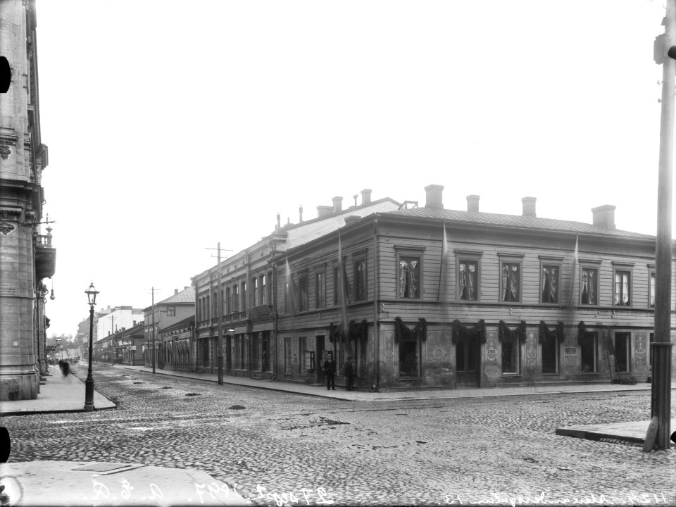 Helsinki 1897, Aleksanterinkatu 13, 15. Mikonkatu 5, 7, 9, 11. - N1124 - hkm.HKMS000005-km0000mbkd