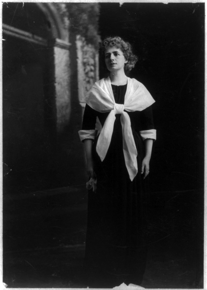 Helena Modjeska, 1840-1909, full length portrait, standing, facing slightly left LCCN2006677769