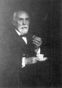 Hendrik Antoon Lorentz with a biscuit photo