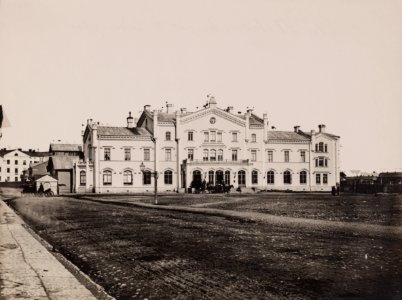 Helsingin rautatieasema ja rautatientori, arkkitehti C. A. Edelfelt, 1861 - G29972 - hkm.HKMS000005-km0000osyk