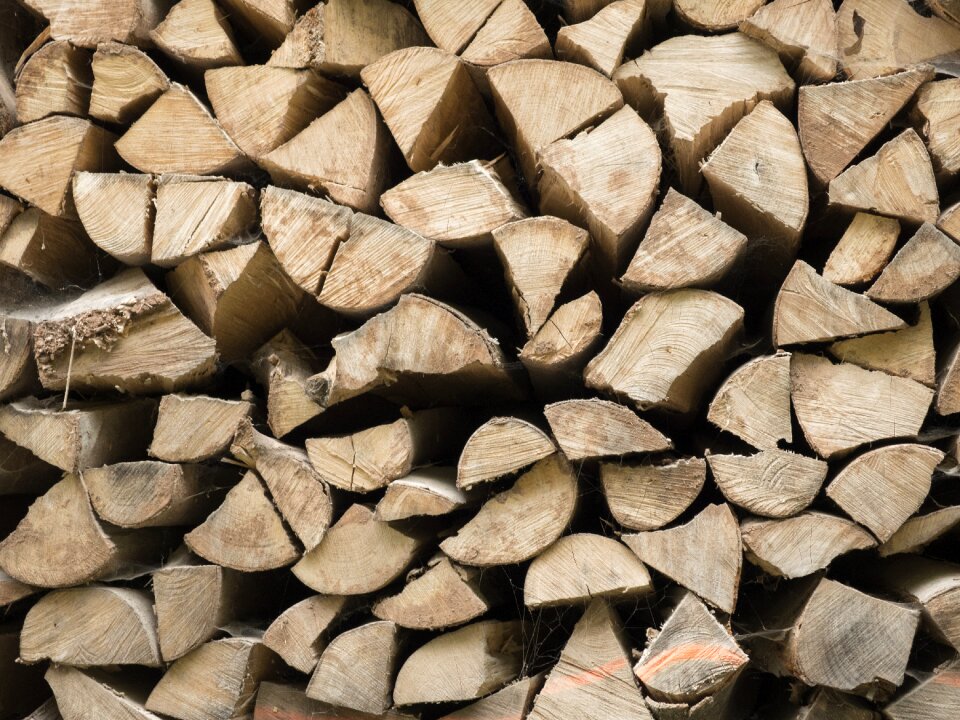Heat stacked up firewood