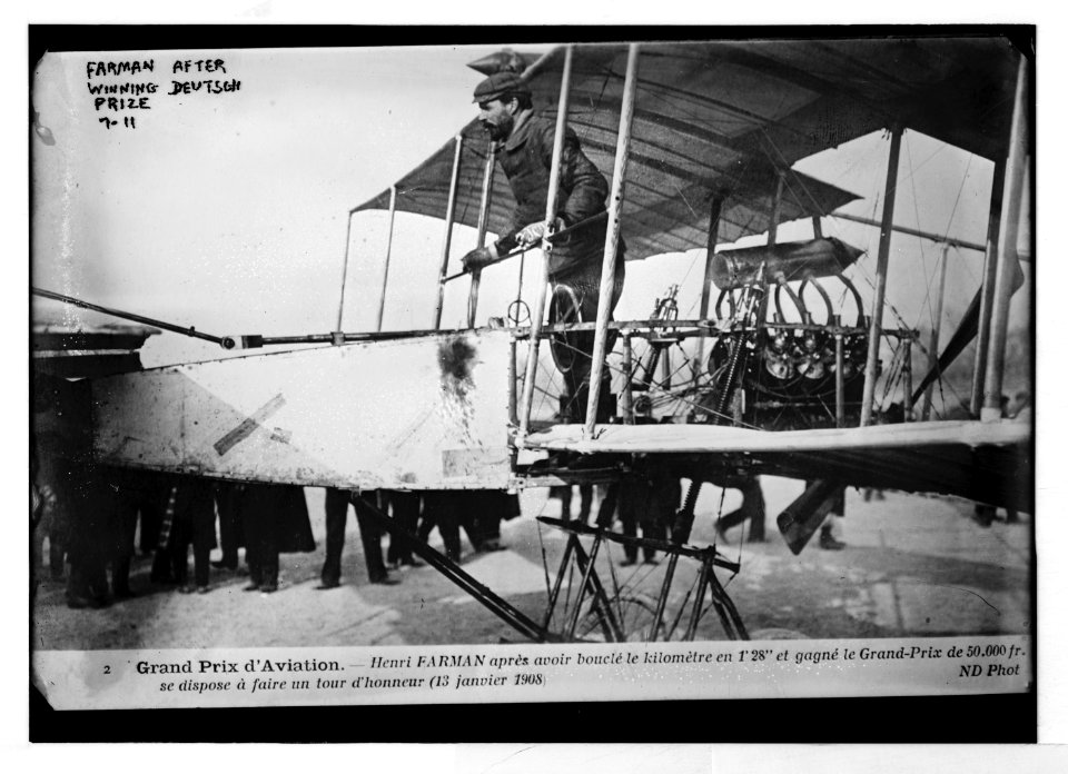 Henri Farman after winning Deutsch prize of aviation, ND Photo - ND Photo LCCN2014680044