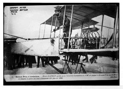 Henri Farman after winning Deutsch prize of aviation, ND Photo - ND Photo LCCN2014680044