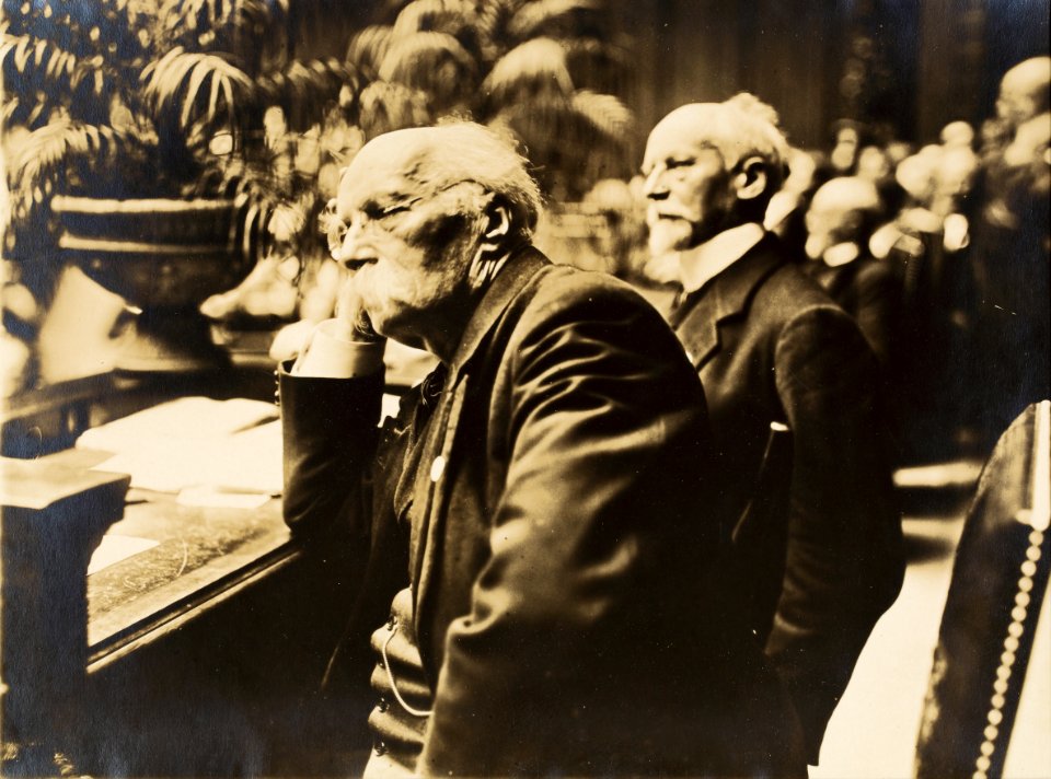 Henri La Fontaine et Ludwig Quidde Congrès universel de la paix, Berlin, 1924