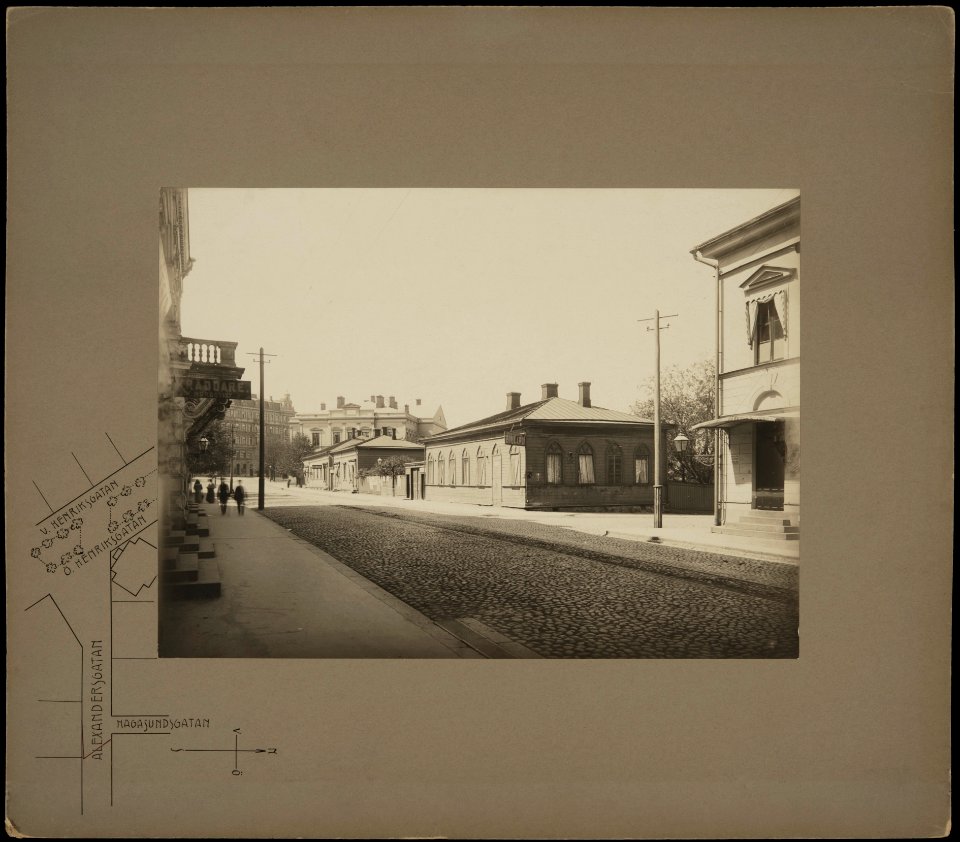 Helsinki 1895, Aleksanterinkatu 19, 21, 23. Keskuskatu 4. - G16264 - hkm.HKMS000005-km0000m9z8