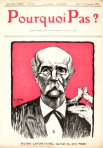 Henri La Fontaine reçoit le prix Nobel de la paix