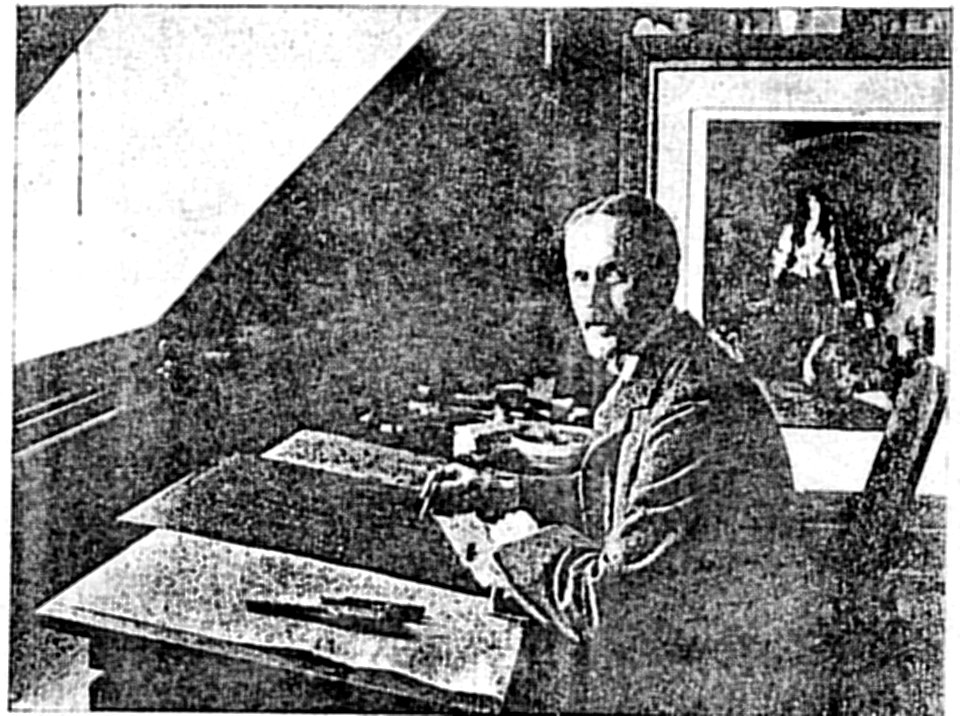 Herbert Dicksee in his studio
