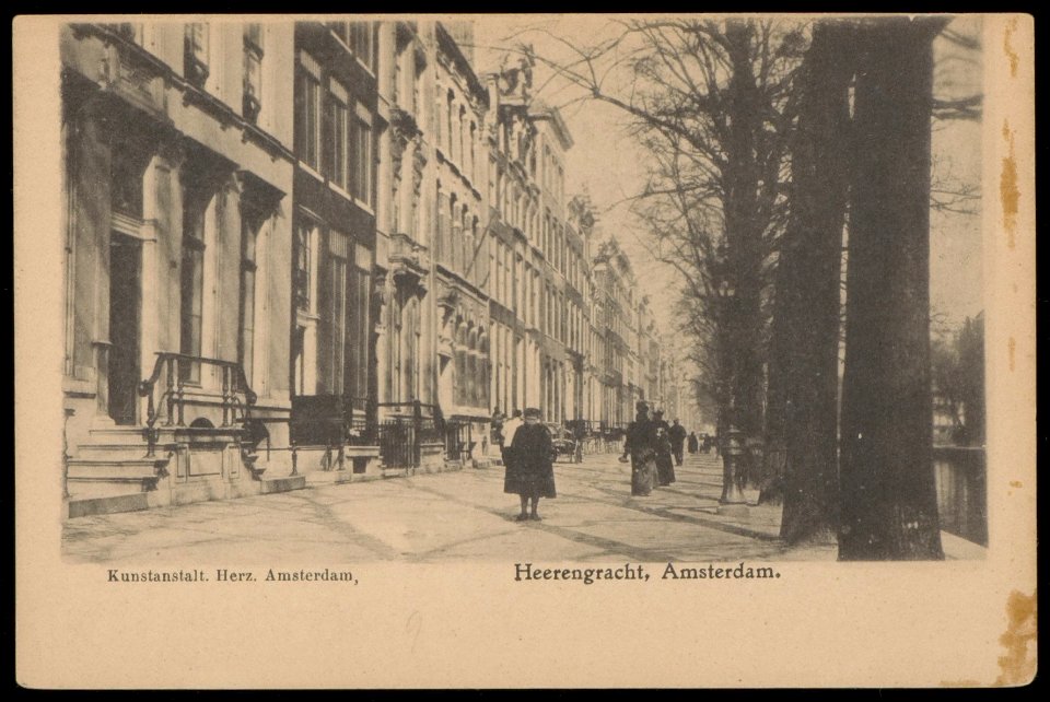Herengracht 130-128-126 enz. Uitgave Kunstanstalt Herz. Amsterdam, Afb PBKD00290000001