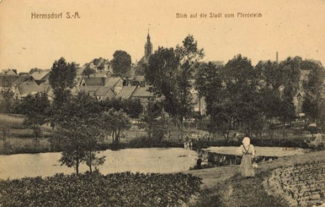 Hermsdorf i. Thür., Thüringen - Stadtansicht vom Pferdeteich (Zeno Ansichtskarten)