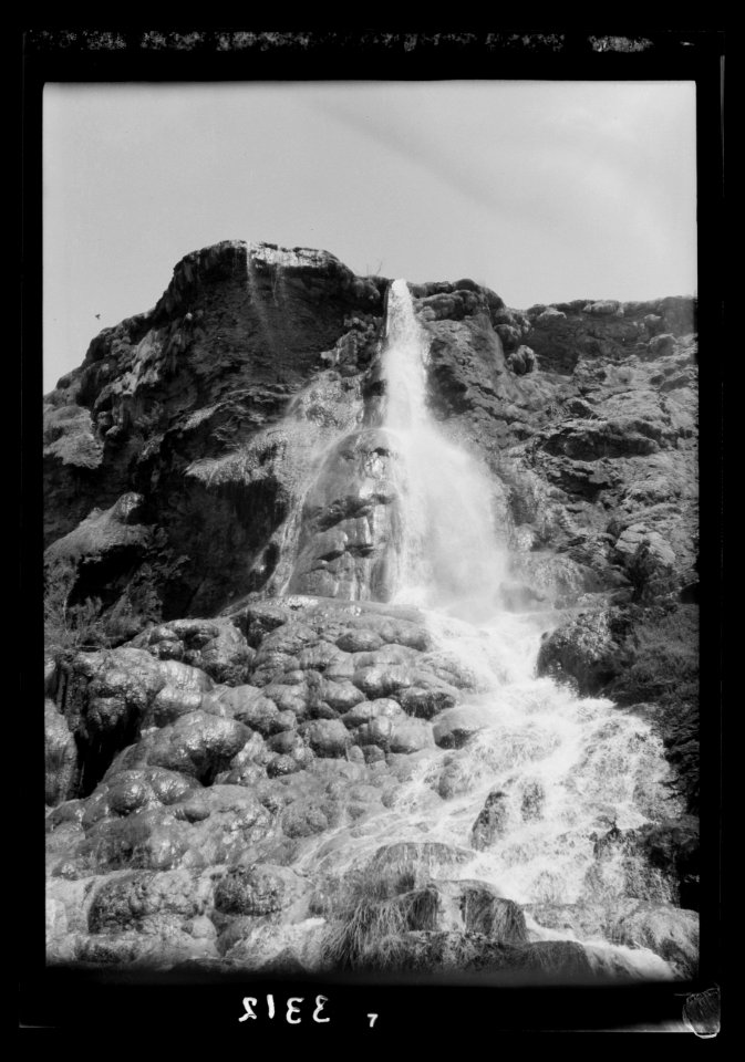 Herod's hot baths of Callirrhoe. Wady Zerka Main. The falls of boiling water cooled sufficiently by the descent to bathe in LOC matpc.15291
