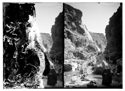 Herod's hot baths of Callirhoe. Wady Zerka Main. The hot stream in the bottom of the gorge LOC matpc.07596