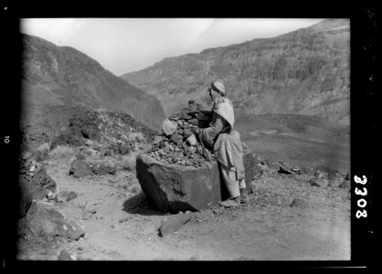 Herod's hot baths of Callirrhoe. Wady Zerka Main. A pile of 'Witness' stones, 'Shawahid' LOC matpc.15288 photo