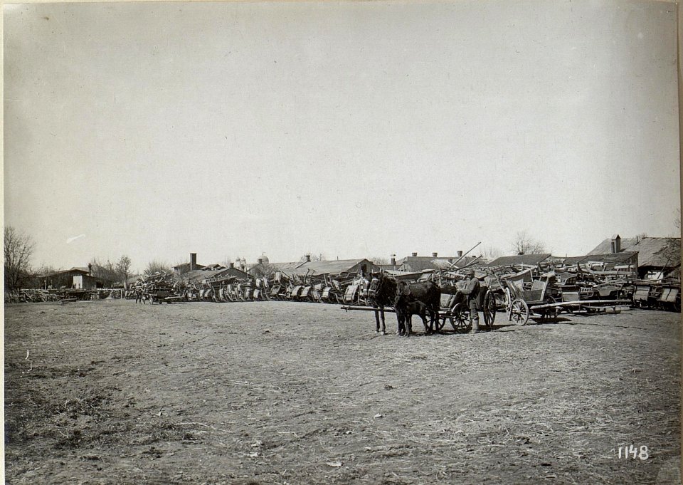 Herstellung von Deichseln für Fuhrwerke der 4. k.u.k. Armee in Galizien (BildID 15684955)