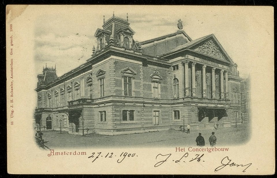 Het Concertgebouw, Van Baerlestraat 92. Uitgave J.H. Schaefer, Amsterdam, Afb ANWU01769000001