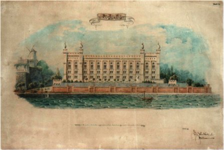 Hermann Eduard Maertens Entwurfsskizze Kasernengebäude Bonn