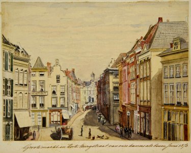 Het gezicht vanaf de Grote Markt via de Korte- en Lange Burchtstraat Regionaal Archief Nijmegen DF2315