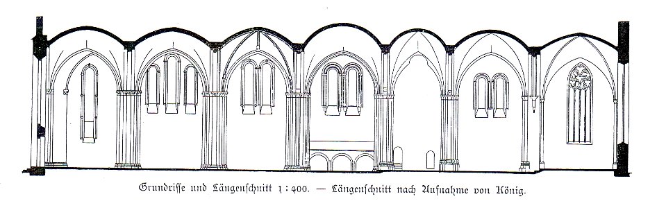 Herforder Münster St. Marien und Pusinna Längsschnitt