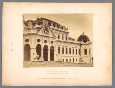 Het lustslot Belvédère in Wenen K.K. Lustschloss Belvedere, Grosses Portal und Pavilion der Schloss-Capelle (Südseite) (titel op object), RP-F-00-172